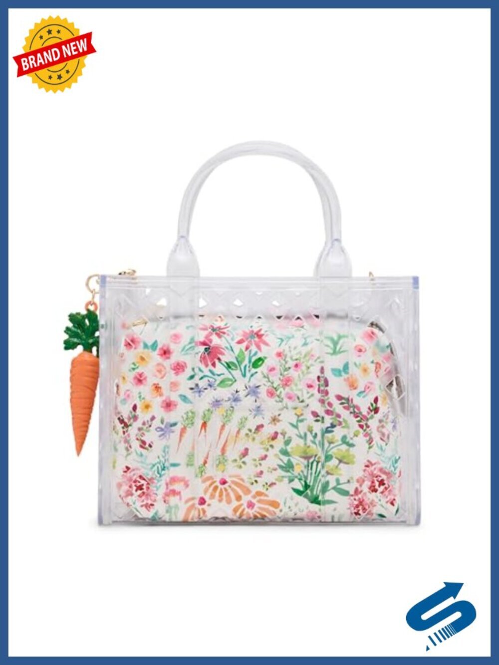 Clear Multi Satchel with Removable Crossbody Strap and Pouch